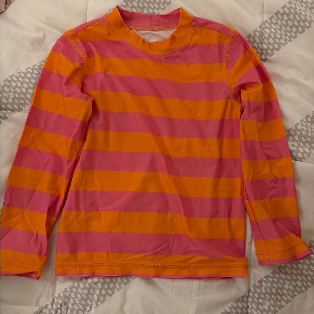 New Pink and Orange Striped Primary Toddler Size 2-3 Rashguard